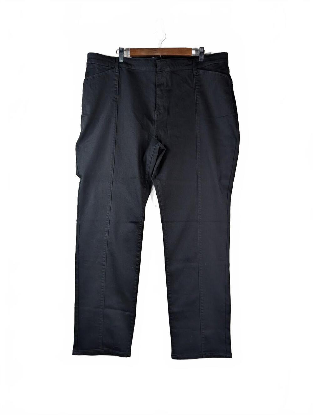 NWT‎ Susan Graver Women's Black Ponte Knit Straight Leg Pants Size 24W